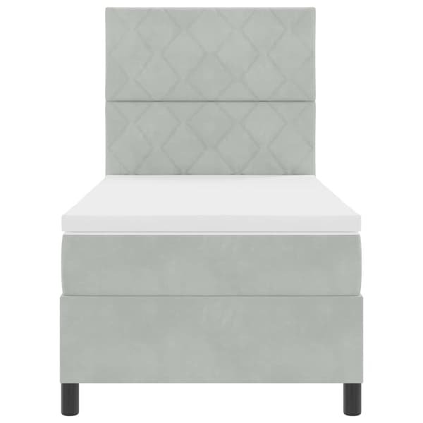vidaXL Box spring seng med madras Lysegrå 100 x 200 cm Fløjl