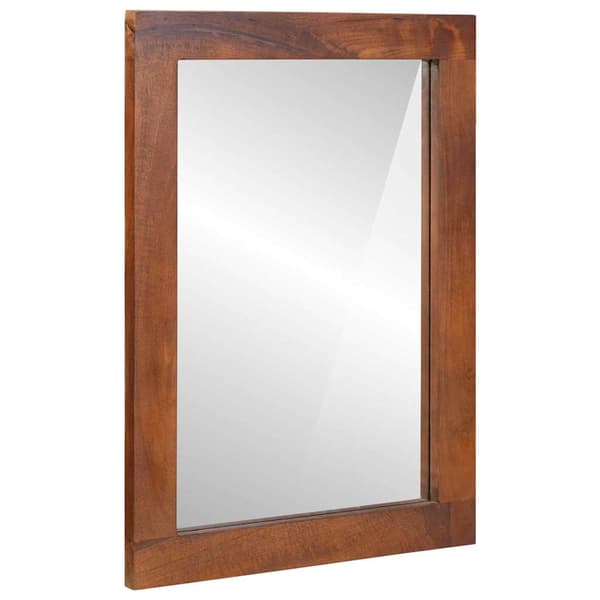 vidaXL Spejl Brun og Sølv 50 x 2,5 x 70 cm Solid Mango træ og glas