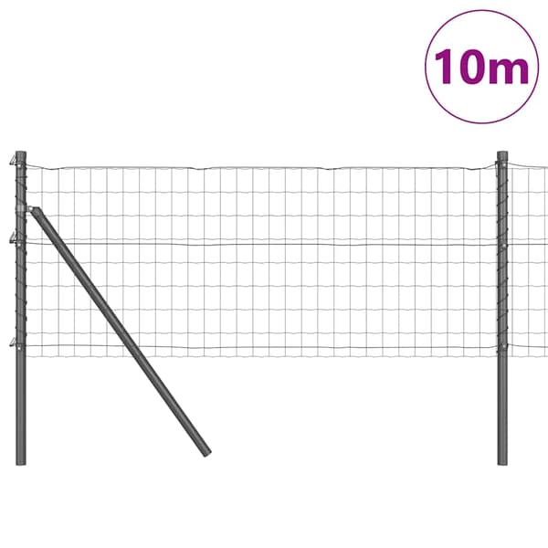vidaXL Hegn med stolper Grå 0.4 x 25 m Stål