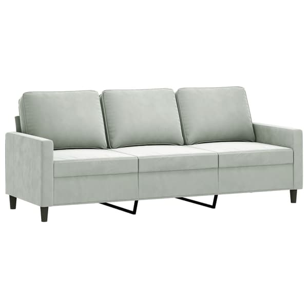 vidaXL sofasæt 2 dele med hynder velour lysegrå