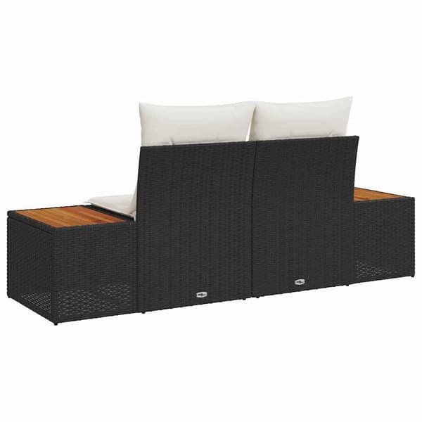 vidaXL Havemøbelsofa Sort 184 x 62 x 85cm polyrattan