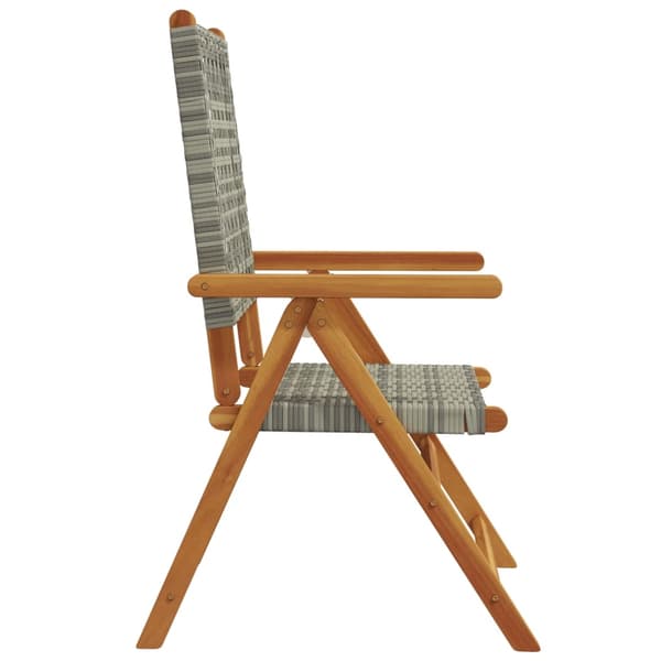 vidaXL havestole 8 stk. med lænefunktion polyrattan grå