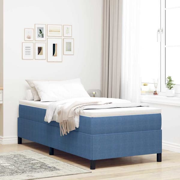 vidaXL Box spring seng Blå 90 x 190 cm Velourstof