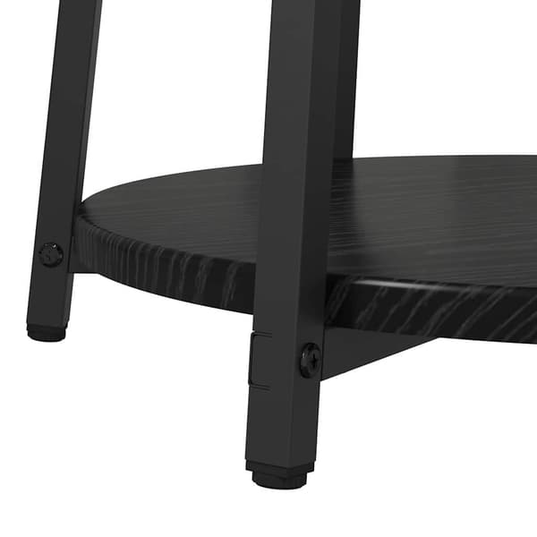 vidaXL Sidebordssæt med hylde 2 pcs Sort eg