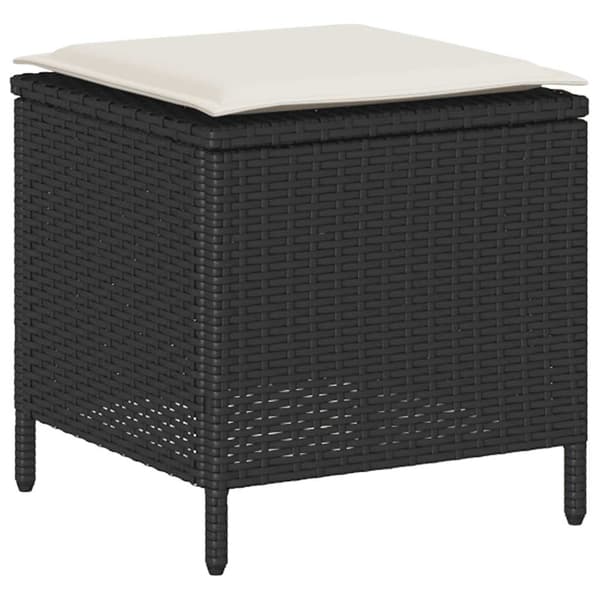 vidaXL sofasæt til haven 6 dele med hynder polyrattan sort