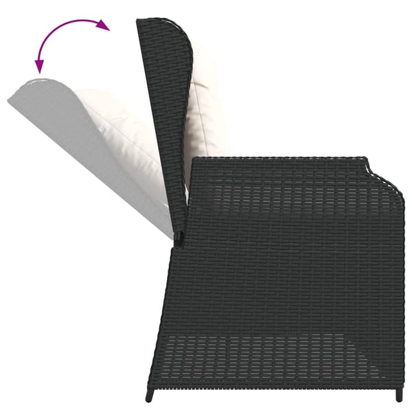 vidaXL Havebænk Sort polyrattan