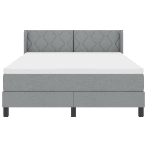 vidaXL Box spring seng med madras Lysegrå 200 x 160 cm Polyester