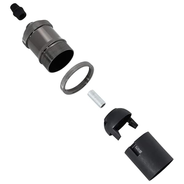 vidaXL lampeholdere 2 stk blank sort E27