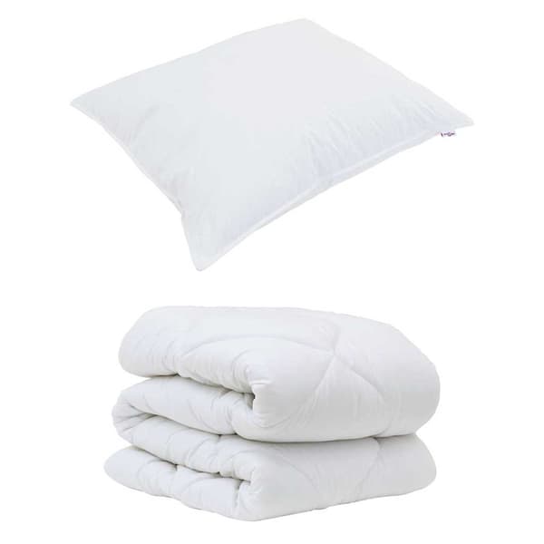 vidaXL Dyne med pude 2 pcs Hvid Microfiber