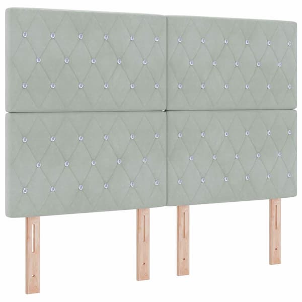 vidaXL Box spring seng med madras Lysegrå 190 x 140 cm Polyester