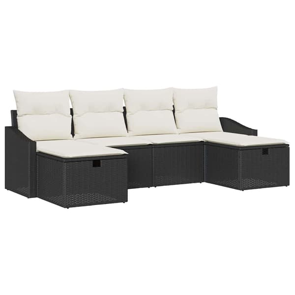 vidaXL Sofa Sæt med pude 6 pcs polyrattan