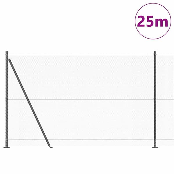 vidaXL Hegnspæl Grå 25 x 1,5 m (13 mm mesh) Stål