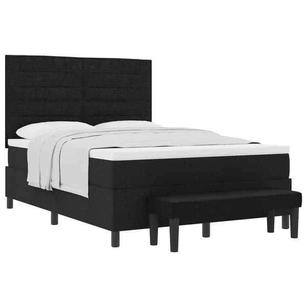 vidaXL Box spring seng med madras Sort 140 x 190 cm Stof