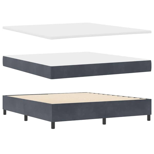 vidaXL Box spring seng med madras Mørkegrå 200 x 180 cm Polyester