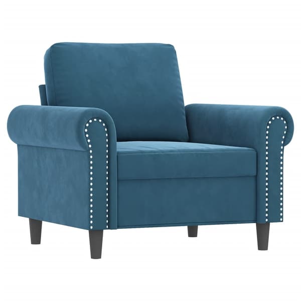 vidaXL sofasæt 4 dele med puder velour blå