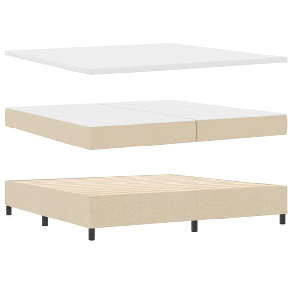 vidaXL Box spring seng med madras Creme 200 x 200 cm Stof