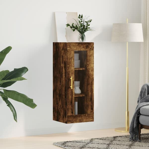 vidaXL vægskab 34,5x34x90 cm røget egetræsfarve