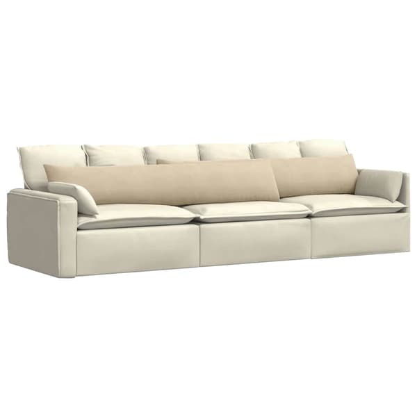 vidaXL Sofapuder 2 pcs Creme 200 x 40 cm Stof