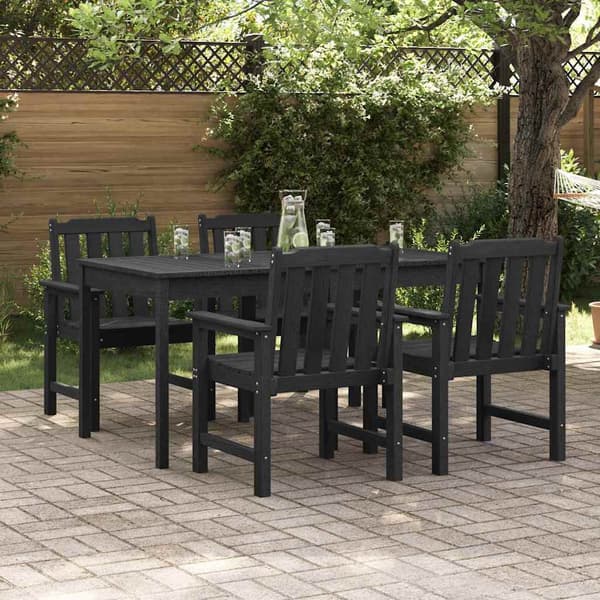 vidaXL Have Stol 4 pcs Sort 65,5 x 59 x 88 cm Polyethylen