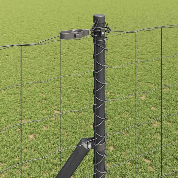 vidaXL Hegn med stolper Grå 1.5 x 10 m Stål