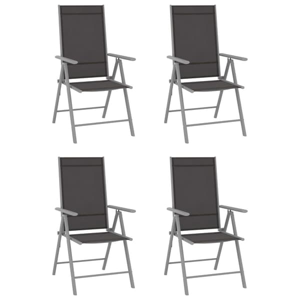vidaXL foldbare havestole 4 stk. textilene sort