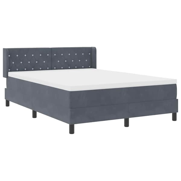 vidaXL Box spring seng med madras Mørkegrå 190 x 140 cm Polyester