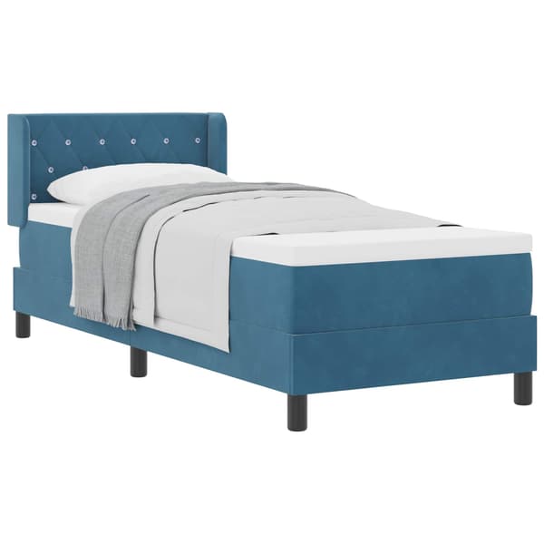 vidaXL Box spring seng med madras Mørk blå 200 x 80 cm Polyester