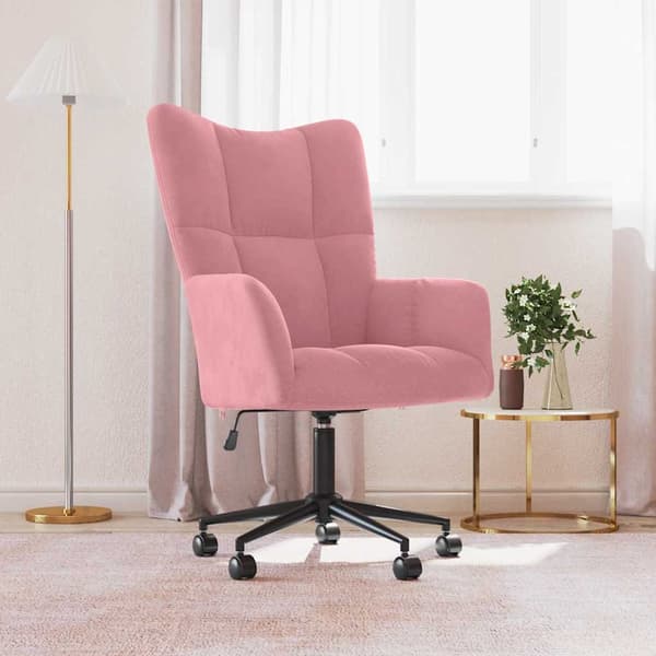 vidaXL lænestol fløjl pink