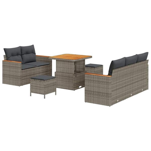 vidaXL Havesofa Sæt 8 pcs Grå polyrattan
