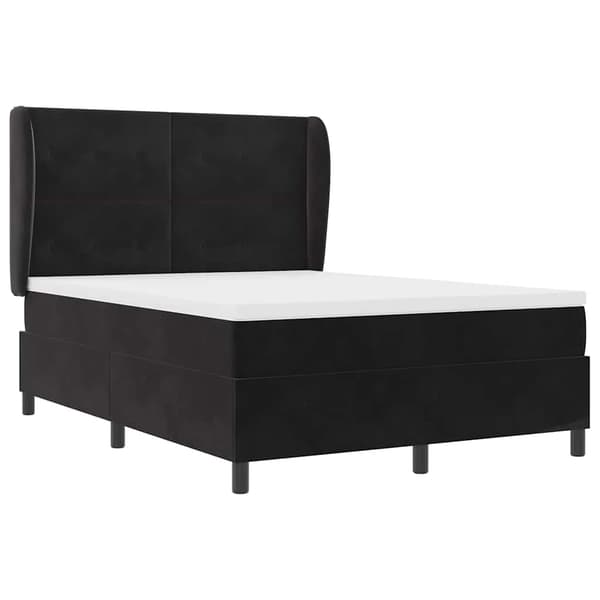 vidaXL Box spring seng med madras Sort 200 x 140 cm Fløjl