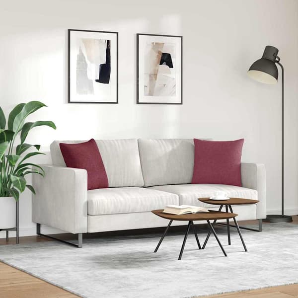 vidaXL Sofapuder 2 pcs Vinrød 45 x 45 cm Stof