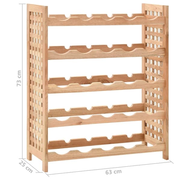 vidaXL Viiniteline 25 pullolle pähkinäpuu 63x25x73 cm