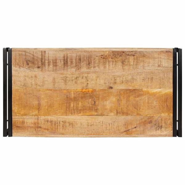 vidaXL Badeværelseshylde Brun 100 x 50 x 23 cm Solid Ru raw mango træ