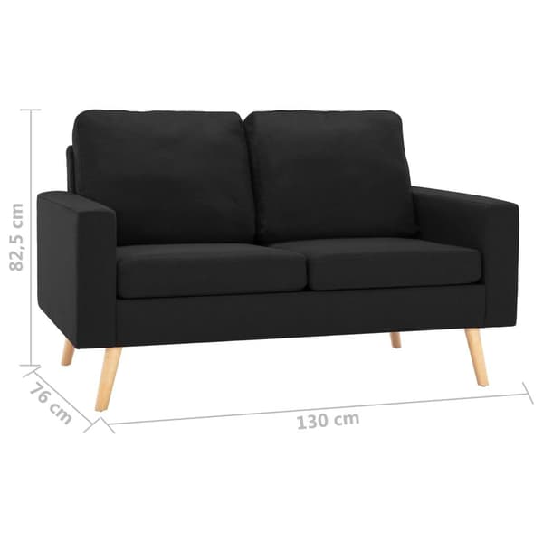 vidaXL sofasæt 2 dele stof sort