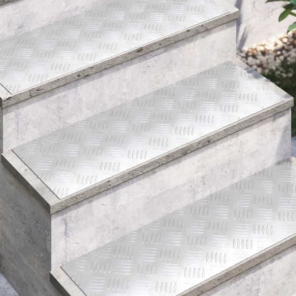 vidaXL Trappe Tread Rektangulær 2 pcs Sølv 75 x 25 cm Aluminium