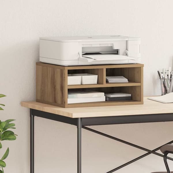 vidaXL Printerstand Artisan Egetræ 49 x 40 x 22.5 cm Konstrueret træ