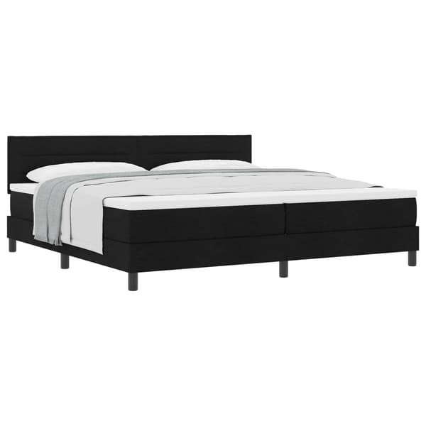 vidaXL Box spring seng med madras Sort 200 x 200 cm Stof