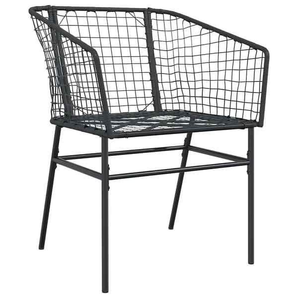 vidaXL 3 dele spisebordssæt til haven polyrattan glas sort