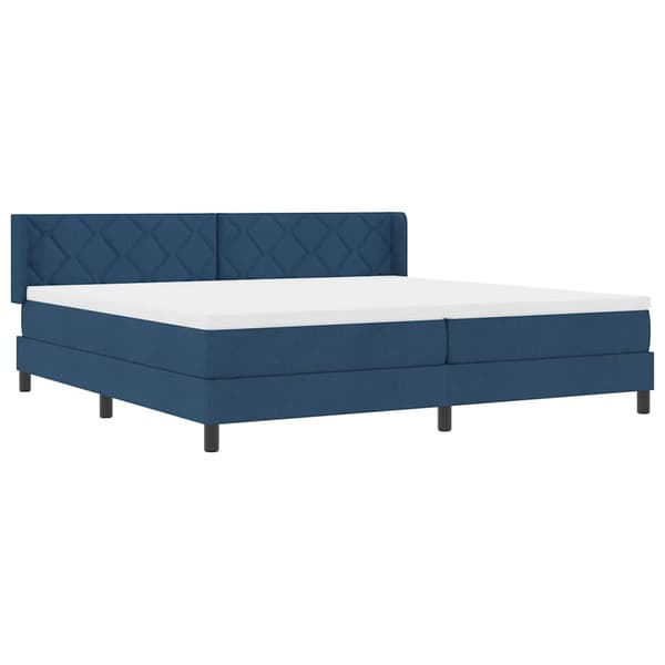 vidaXL Box spring seng med madras Blå 200 x 200 cm Polyester