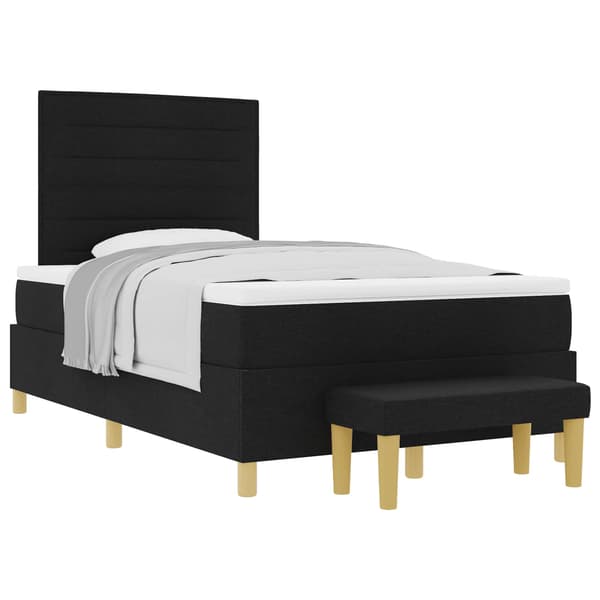 vidaXL Box spring seng med madras Sort 120 x 190 cm Stof