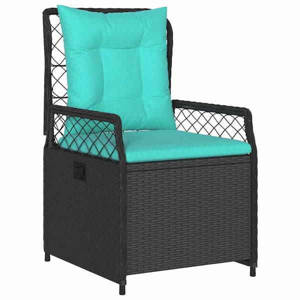 vidaXL Have Spisebordssæt 5 pcs Sort polyrattan