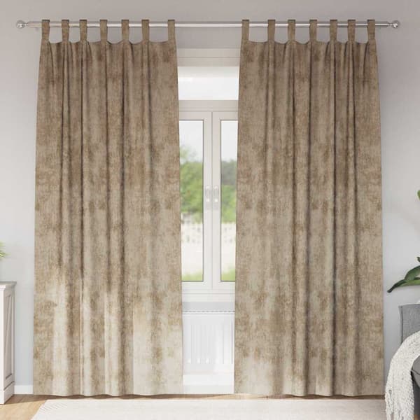 vidaXL Samettiverhot verhoilla 2 pcs Samppanja 245 x 140 cm Sametti