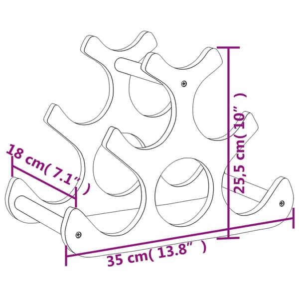 vidaXL Viinipulloteline 6 pullolle 35x18x25,5 cm bambu