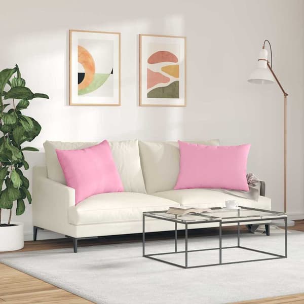 vidaXL Sofapuder 2 pcs Lyserød 70 x 50 cm Stof
