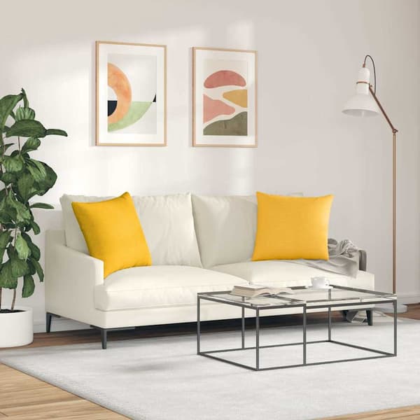 vidaXL Sofapuder 2 pcs Lys Gul 50 x 50 cm Velourstof