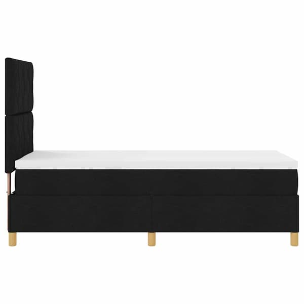 vidaXL LED Box Spring Bed med madras Sort 100 x 200 cm Stof
