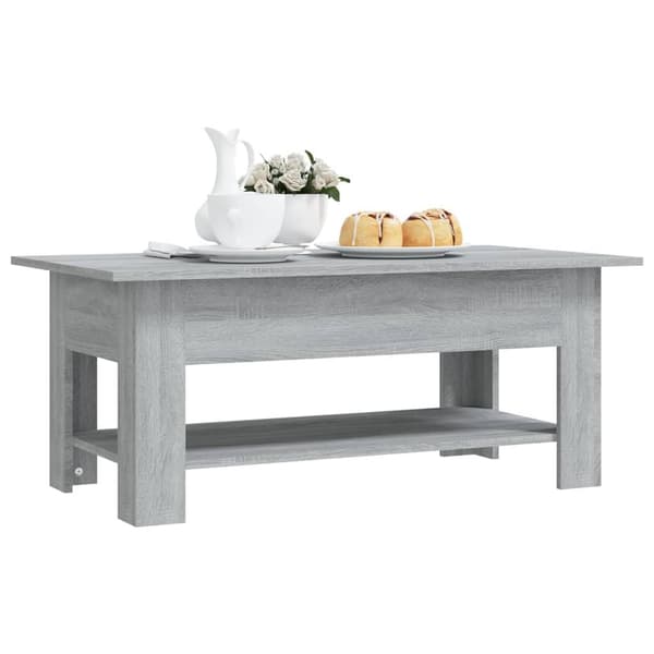 vidaXL sofabord 102x55x42 cm spånplade grå sonoma-eg