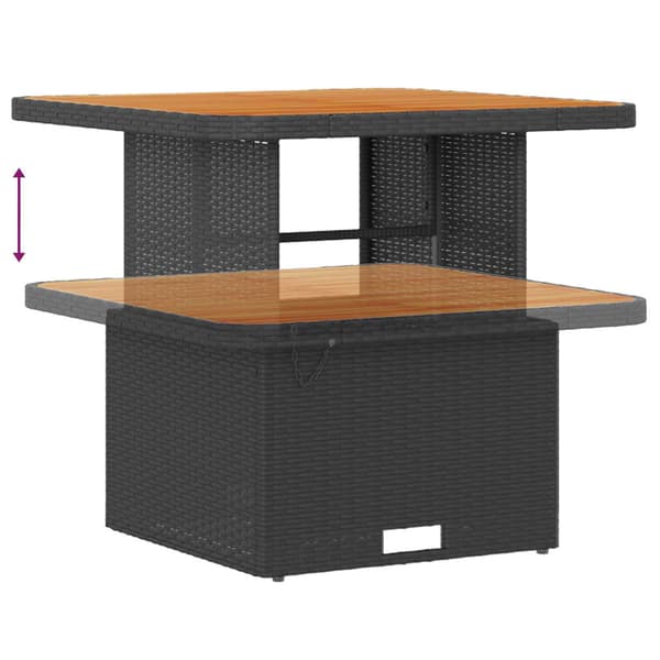 vidaXL Havesofa Sæt 8 pcs Sort polyrattan