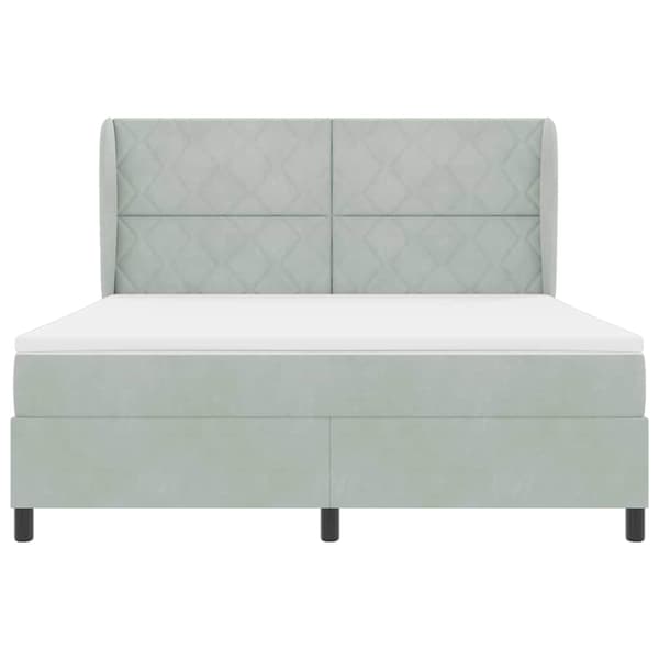 vidaXL Box spring seng med madras Lysegrå 200 x 180 cm Polyester