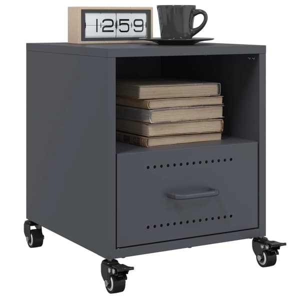 vidaXL sengeborde 2 stk. 36x39x43,5 cm stål antracitgrå